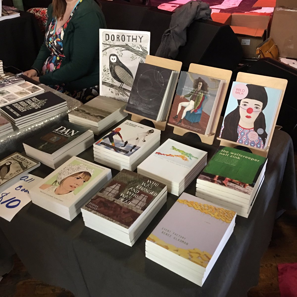 DorothyProject's tweet photo. Columbus! We’re here at Ace of Cups until 4pm at the @theflyoverfest Book and Record fair. There’s a disco ball! There are books! Come on bye. 👋 https://t.co/AD7jloNqRj
