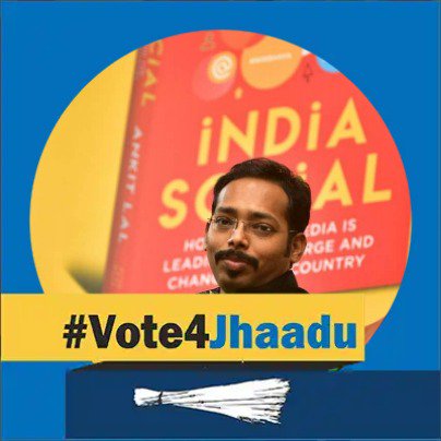 AnkitLal's tweet photo. To get your own customized #Vote4Jhaadu DP, 

click on https://t.co/nm0ftd9Zkp https://t.co/2x4FRlxynn