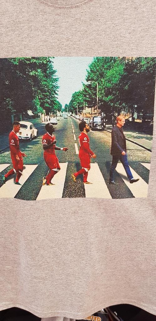 Suns come out so its t-shirt weather! This one's available only on dodgy market stalls, I wonder who was lucky enough to snap this photo🤣 #lfc #ChampionsLeague #Liverpool