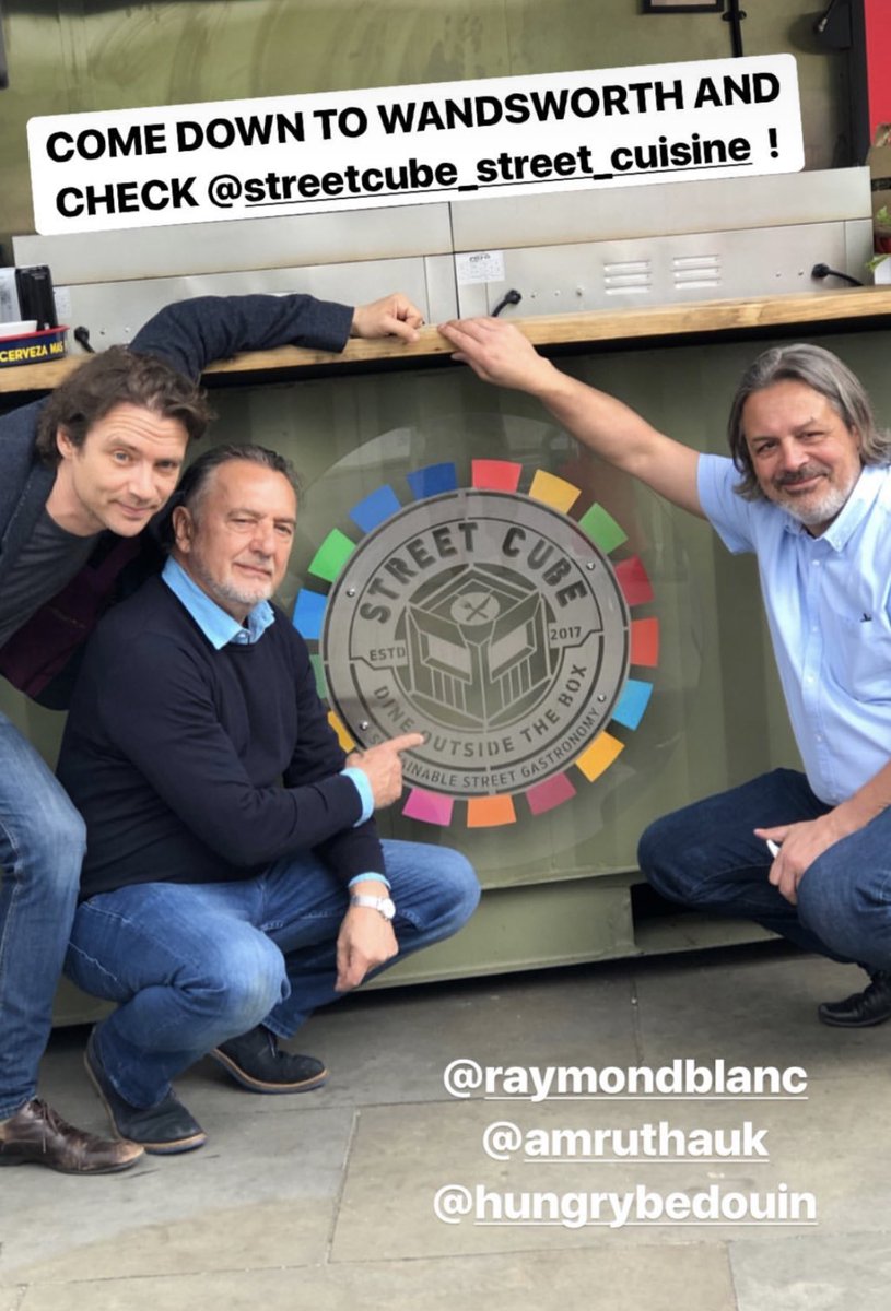 StreetCube's tweet image. RaymondBlanc today at #StreetCube ~ The World’s First and ONLY semi-permanent sustainable, professional Street kitchen. #Southside #Wandsworth