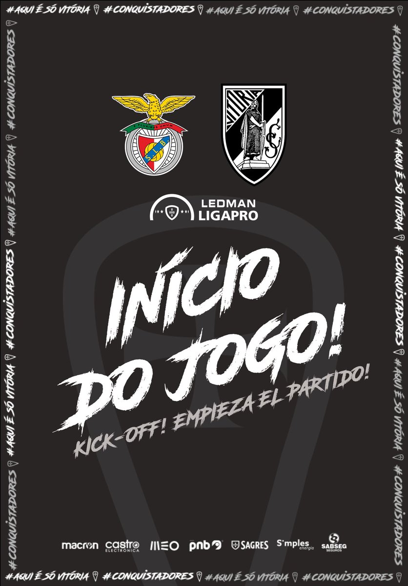 VitoriaSC1922's tweet photo. Vamos Vitoria! 💥💪🏼
⚔️ SL Benfica - Vitória SC ⚔️
#AquiÉSóVitória #Conquistadores #SLBxVSC #LEDMANLigaPro https://t.co/OdmNBtsSbH
