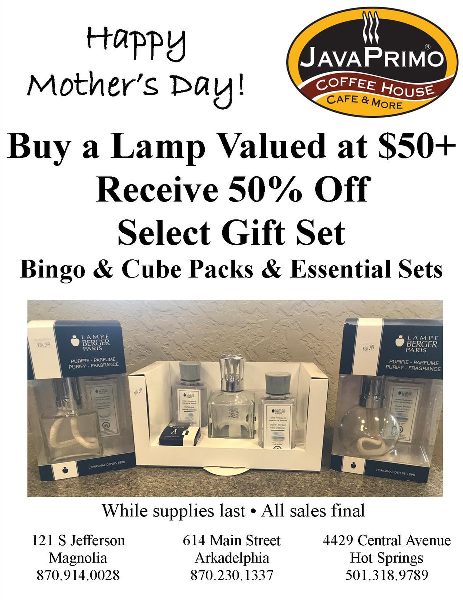 JavaPrimoHS's tweet image. Needing some last minute Mother's Day gifts? We've got plenty of sales on products that she is sure to love!