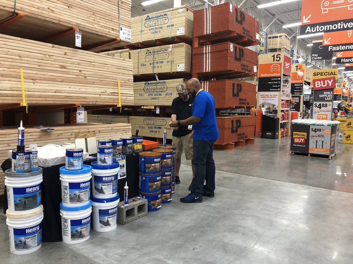 DDGage24's tweet photo. Have roof leaks from all the rain here in Houston? Come by the new Spring Home Depot and let Henry Roof Coatings show you how to repair those leaks. #henryroofcoatings #henrytropicool #henrywetpatch #homedepot https://t.co/giaiylgwnV