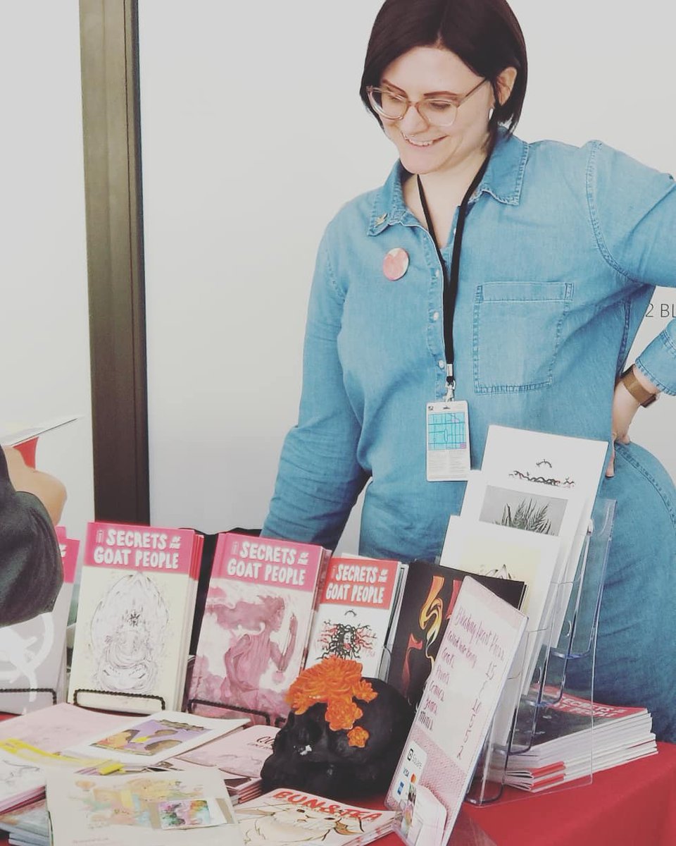BleatingHP's tweet photo. Look at that @themeganpurdy talking up an awesome array of #zines at the #TCAF Zine Terrace. https://t.co/fR389SPkTq