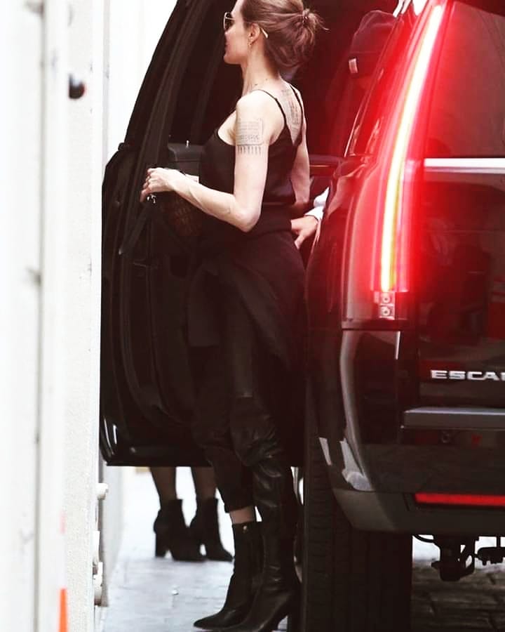 Jolie on X: 🆕Angelina Jolie at the Louis Vuitton store with Pax