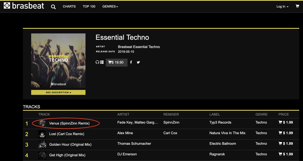 SpinnZinn's tweet photo. Shout out to @brasbeat  for featuring my remix of Fede Key and Matteo Gargallo's Venus  in their Essential Techno playlist! https://t.co/aFva2t1Gh2