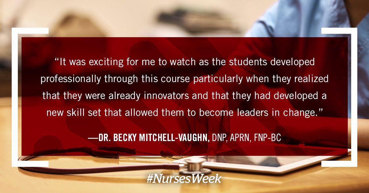 ctuniversity's tweet photo. Closing out #NursesWeek, Dr. Becky Mitchell-Vaughn reveals a compelling moment from educating RN-BSN nursing students in NRSG413: Innovation in Nursing.

For more info on CTU's online nursing programs, visit https://t.co/VjIoA4ZFMi. https://t.co/qOexa7QSf7