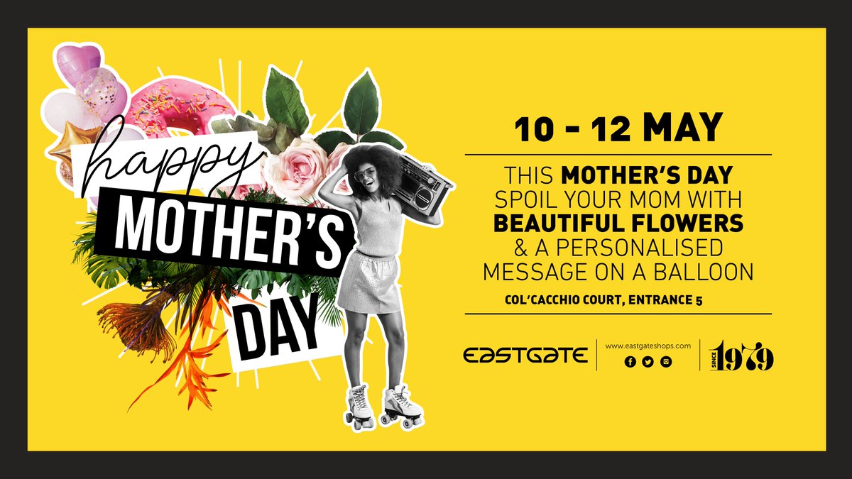 Eastgateshops's tweet photo. #MothersDay is in full bloom 🌸 This Mother’s Day, spoil Mom with a bouquet of flowers and a special balloon inscribed with a personalised message from those she loves most - her family! Here's more info: https://t.co/PsjkQsN2An.

#FlowerBooth #IconicEastgate #52iconicweeks https://t.co/f3umZFCbox