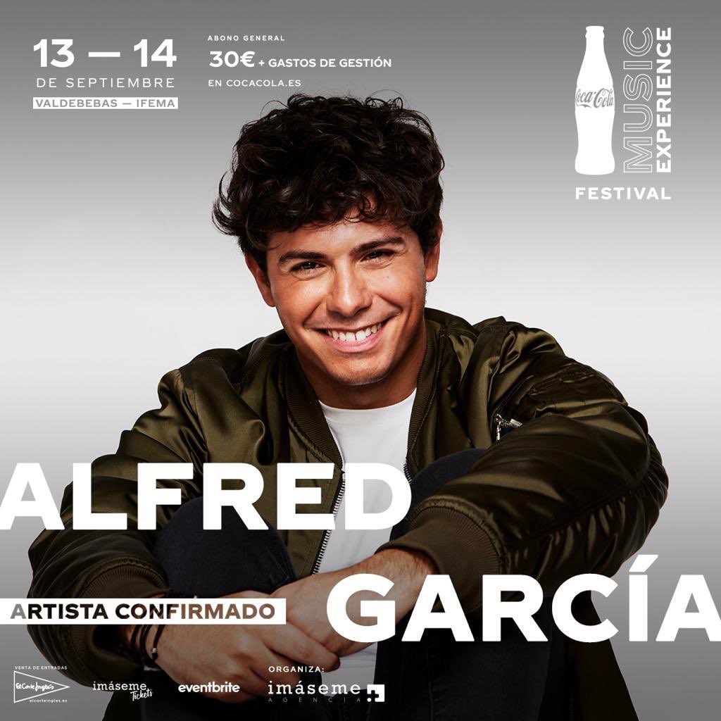 alfredgarcia's tweet photo. Estoy muy contento de anunciar mi actuación en el #CCME que tendrá lugar el próximo mes de septiembre en Madrid los días 13 y 14 presentado por mi amigo @TonyAguilarOfi. ¡No te quedes sin tu abono! Entra en https://t.co/stJSKS4skJ y hazte con el tuyo! 🎟 @CocaCola_es @Del40al1_es https://t.co/S9GCbV0kJm
