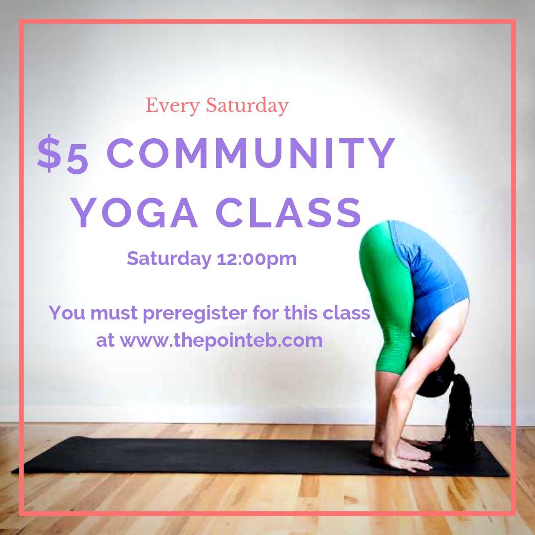 ThePointEB's tweet image. $5 Community Yoga Class 💫 Join us Saturday 12:00-1:00pm for a 60min. Vinyasa Flow. 💗Sign up now at thepointeb.com 🧘‍♀️🙌
This class is free to members. $5.00 collected at the studio. 🧘🏽‍♀️#bostonyoga