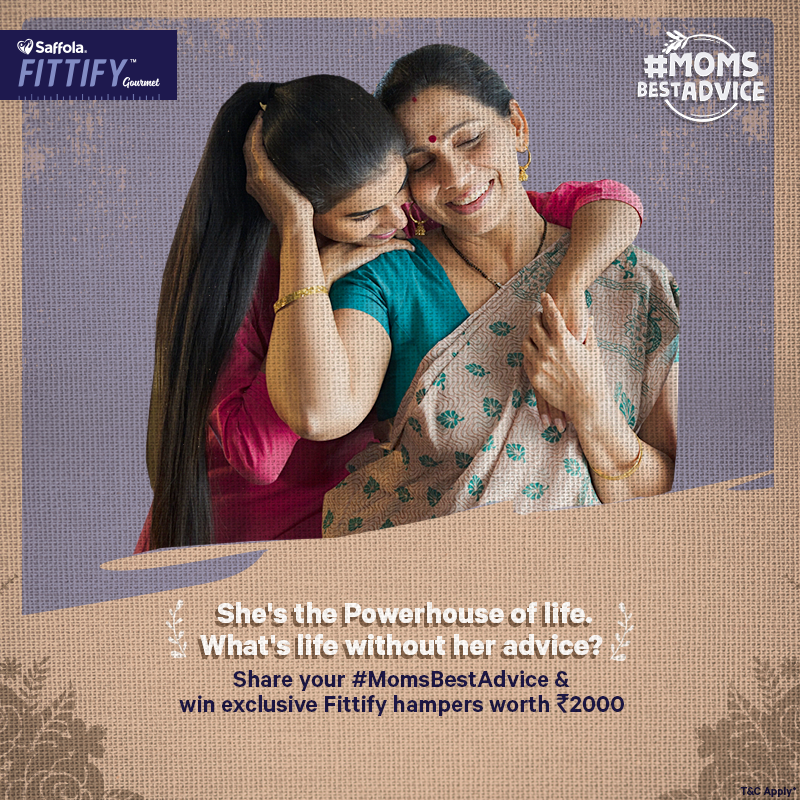 SaffolaFittify's tweet photo. Simply share your #MomsBestAdvice by commenting below and stand a chance to be one of the 5 lucky winners to win exclusive Fittify hampers worth Rs.2000.
Get #Fittifyed #SaffolaFittify #MothersDay #MomsBestAdvice #Saffola #Fitness
T&C Apply* https://t.co/zxeWDAk3qa https://t.co/5ZijLwH6vp