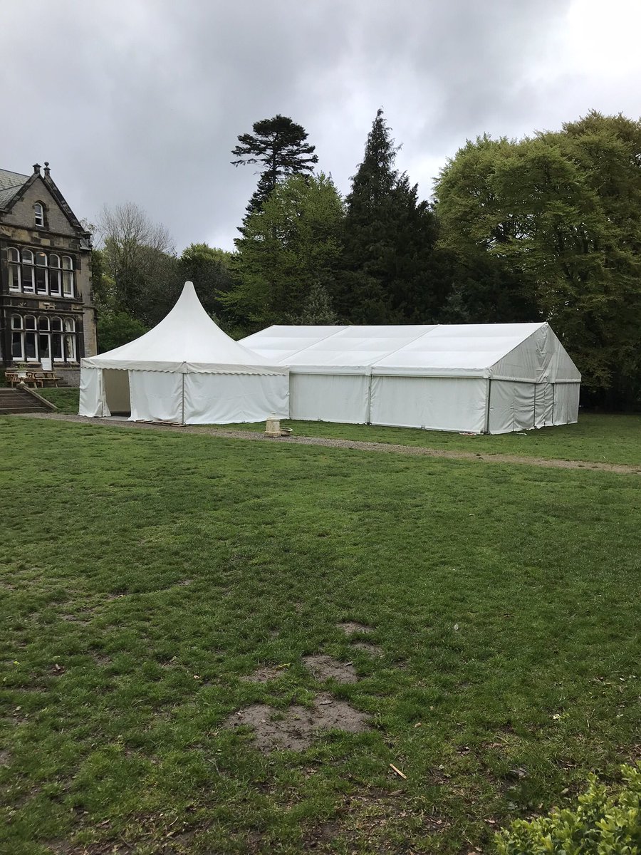 One of this weekends jobs down in Castleton , 12m x 15m marquee with adjoining 6m x 6m pagoda