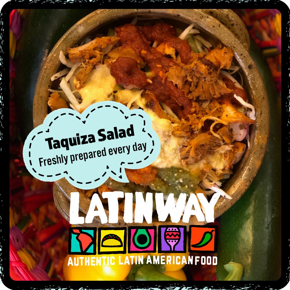 If you’re looking for veggie food, we’ve got delicious Veggie-Zucchini, seasoned with our own special rub of paprika, celery salt &amp; Latinway know-how. Choose from #Burrito, #Taco or #Pepito or keep it simple and have #Taquiza Salad.