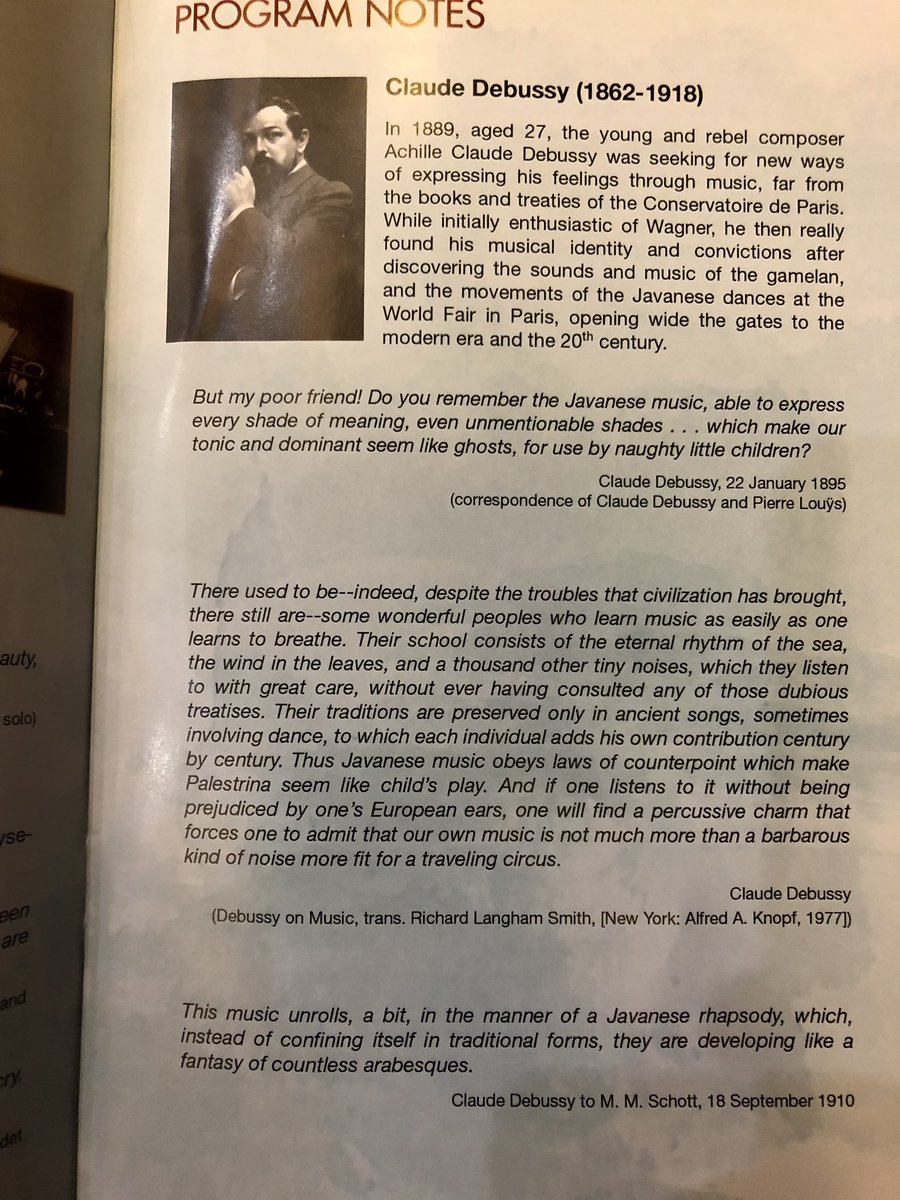 130 years ago, when <a href="/LaTourEiffel/">La tour Eiffel</a>  was inaugurated, 🇫🇷 &amp; #Debussy discovered #Kampung #Jawa with #Gamelan #Music &amp; #Wonogiri #Dance. To celebrate this anniversary and the great #Indonesian 🇮🇩 contribution to the world music, amazing concert <a href="/AulaSimfoniaJkt/">AulaSimfoniaJakarta</a> ! 👏🏻 <a href="/JCBerthonnet/">J-C Berthonnet</a>