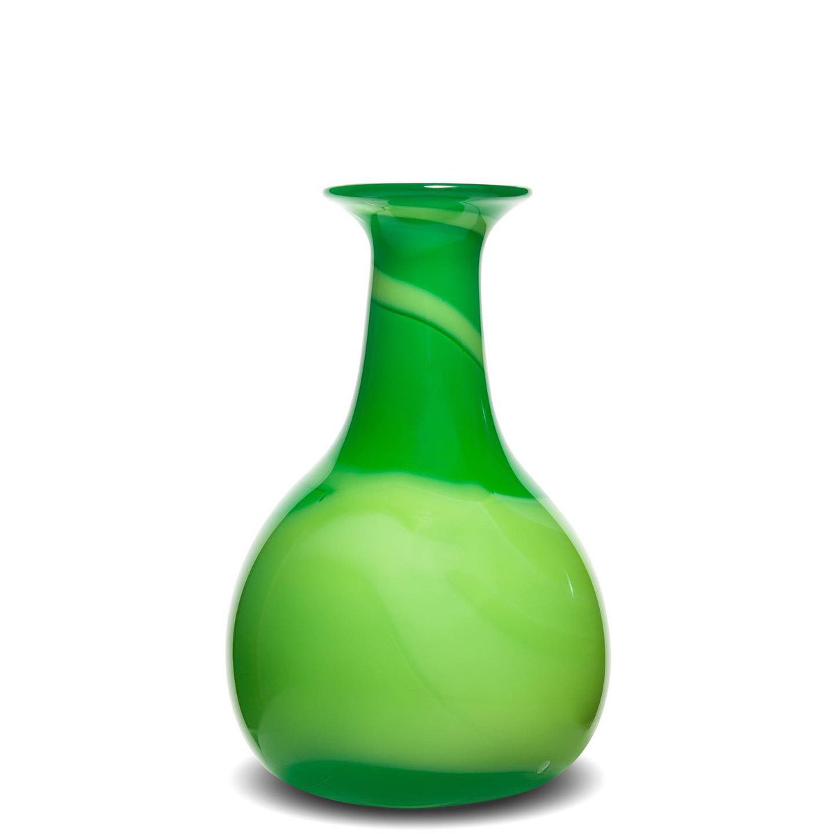 In the studio putting the finishing touches on my Green/Lime Stroke Bud Vase 🏺 #handblownglass