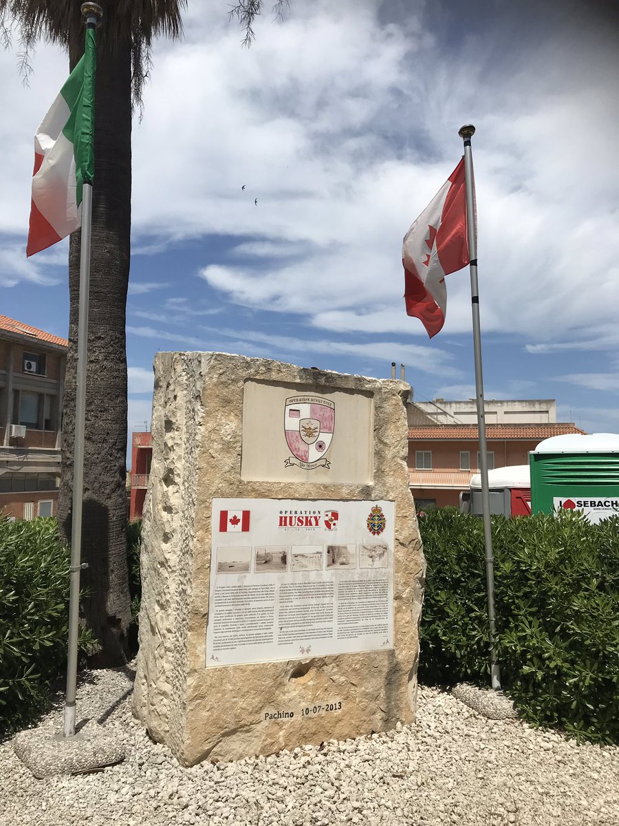 Paying respects at the Operation Husky monument in Pachino, Sicily as part of The Walk For Remembrance and Peace.