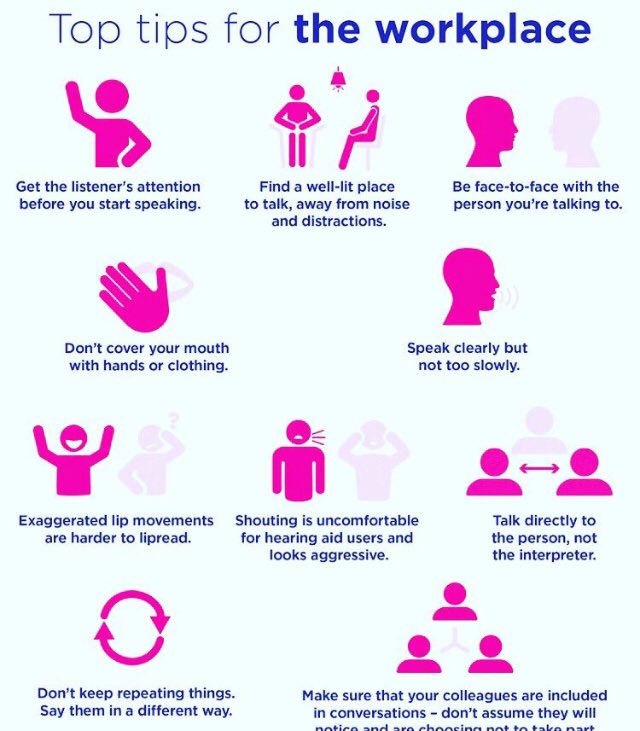 susantaylorTTS's tweet photo. Lots of my delegates have additional needs. How do you communicate with a deaf person at the workplace or public place? #deafawarenessweek #deafawarenessweek2019 https://t.co/34vUluiCTc