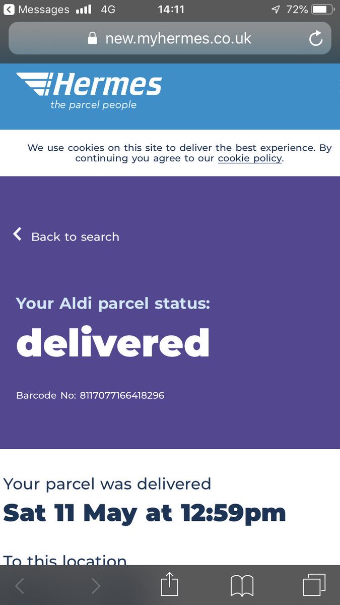 If by ‘secure location’ you mean ‘dropped outside on the floor next to the recycling box’, then well done @Hermesparcels But this is certainly not a ‘safe place’ that I’ve ever chosen. #hermes #pooreffort #coulddoalotbetter