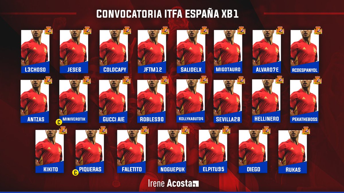 Estos son los 23 guerreros seleccionados para disputar ITFA WORLD CUP 2019.
VAMOS A POR ELLOS!!💪💪