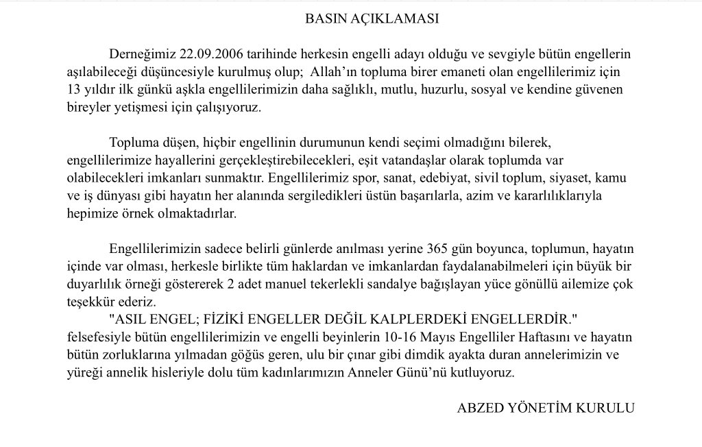 AkhisarABZED's tweet photo. "ASIL ENGEL; FİZİKİ ENGELLER DEĞİL KALPLERDEKİ ENGELLERDİR." felsefesiyle bütün engellilerimizin ve engelli beyinlerin 10-16 Mayıs Engelliler Haftasını kutluyoruz. #EngellilerHaftası #EngelleriAşıyoruz

ABZED YÖNETİM KURULU https://t.co/HDCShNEdbW