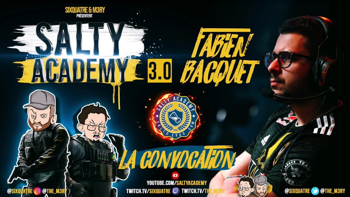 Sixquatre's tweet photo. Hier, @TeamVitality se qualifiait pour remonter dans la Pro League de @Rainbow6FR 

Demain, on recevra un homme de l'ombre à la @Salty_Academy : @fbnbcqt pour la 2nd édition de #LaConvocation 

On y parlera des derniers changements, des coulisses, du passé et futur... https://t.co/h2GXhwoqAe