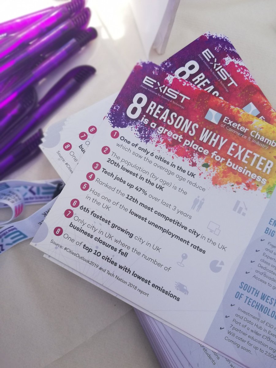 EXIST_Exeter's tweet photo. 8 reasons why Exeter is a great place for business. Come and visit us at @exeterpride today and we will tell you what they are! #exeter #prideinstemm #exeterbusiness https://t.co/U07DwHWUfK