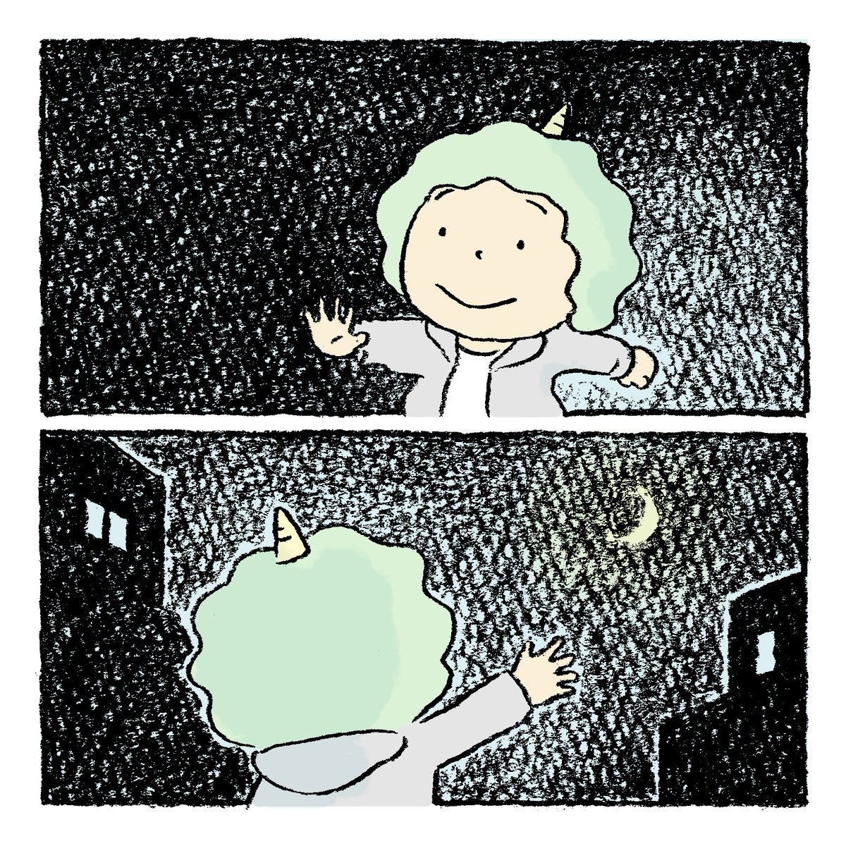 月と散歩
Go for a walk with the moon.
#鬼の子 