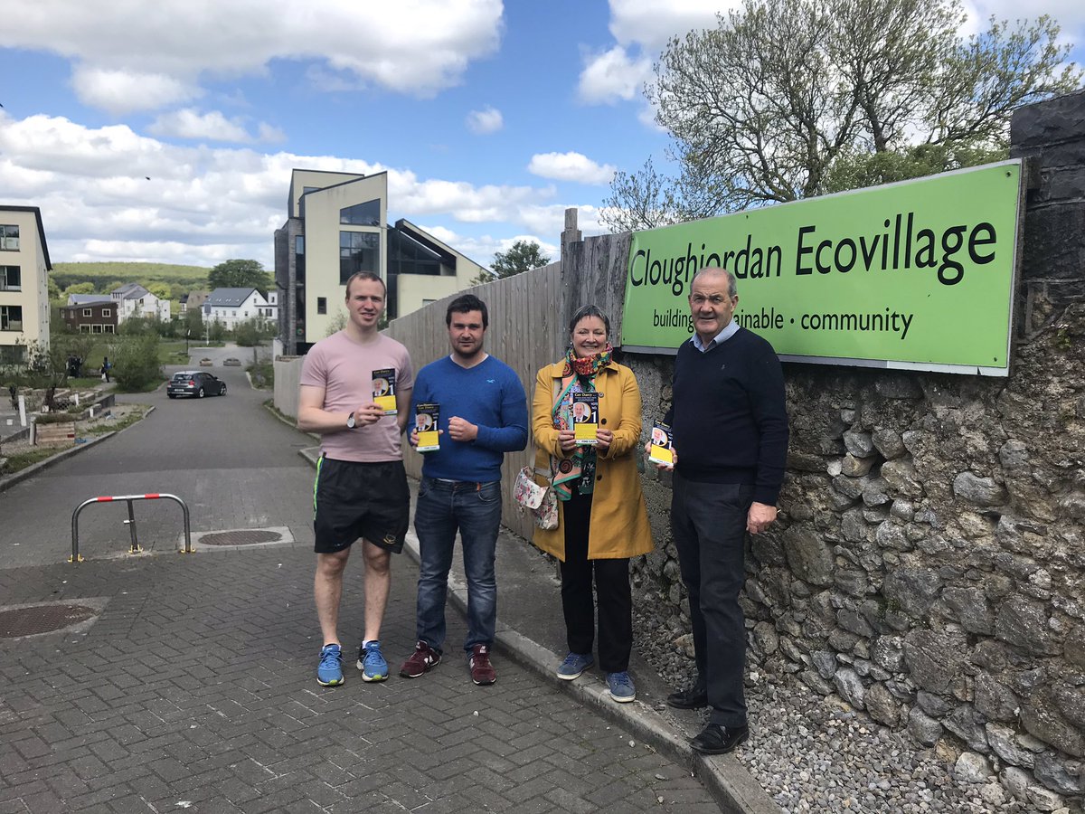 MarcellaCK's tweet photo. Great conversations at @CjnEcovillage this morning canvassing with @GerDarcy1 @FineGael. Climate Action and environmental issues top of the agenda! @CloughjordnArts @Cloughjo_Farm #LE2019 https://t.co/YTAt8xmxDC
