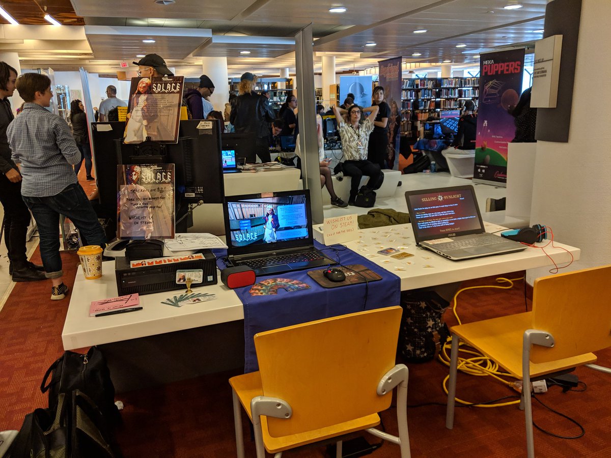 VividFoundry's tweet photo. We are live at #CXG19 #TCAF2019 ! Come check out Solace State on the second floor! #artgames #solacestate And hang out with my boothmate @sellingsunlight !! https://t.co/p2G4Br9IcU