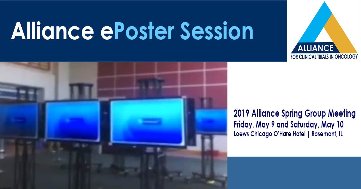 ALLIANCE_org's tweet photo. Don't miss a chance for a final look at more than 45 active Alliance and AFT trials now on display near the Alliance Registration Desk! Our new ePosterboards are a digital alternative to paper posters on large, 47-inch flat panel monitors. #AllianceSpring19 #ePosterboards https://t.co/1aLBS2hKRs
