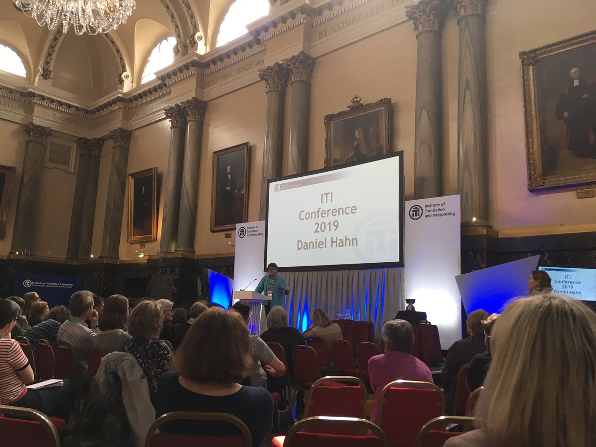 Enjoying <a href="/danielhahn02/">Daniel Hahn</a>’s talk on training literary translators at #ITIConf19. Also notable comment that whether literary translators or not, we all have much in common as translators and interpreters across all sectors. #languages #translation #multilingual <a href="/ConferenceITI/">ITIConference</a>