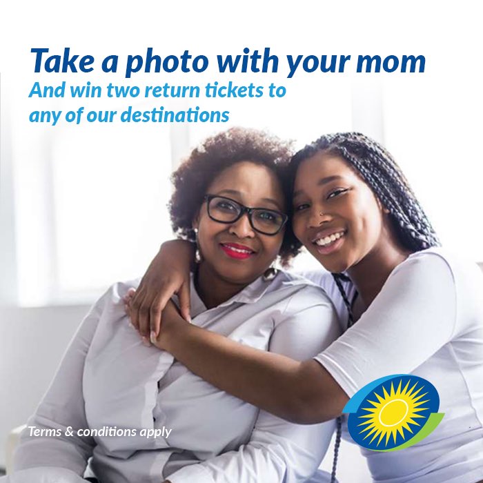 FlyRwandAir's tweet photo. Have you got the perfect #MothersDay gift for your beloved mum yet?

Reply to this post with a photo of you together with your mum and stand a chance to win two return tickets to any of our destinations.

How it works: https://t.co/hD11Z3EBdd

#WarakozeMama #FlyTheDreamOfAfrica https://t.co/aY3sXZpy2H