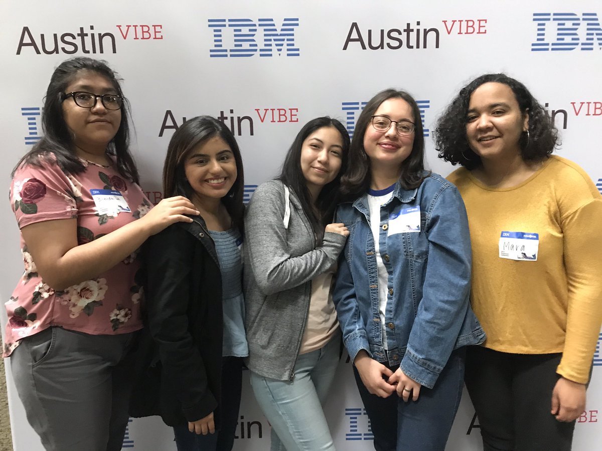 Darkroom920's tweet photo. Big day! @VikingVisual &amp; @LhsHackers students are repping @lanier_vikings &amp; @VikingCte at the @PowHERfulFdn event @IBM. Excited to learn #AI &amp; #chatbots with @IBMWatson &amp; #coding. Should be an AWESOME day! @AustinISD @PTECHNETWORK @GirlsWhoCode @AISD_CTE https://t.co/PbmJTH06A4