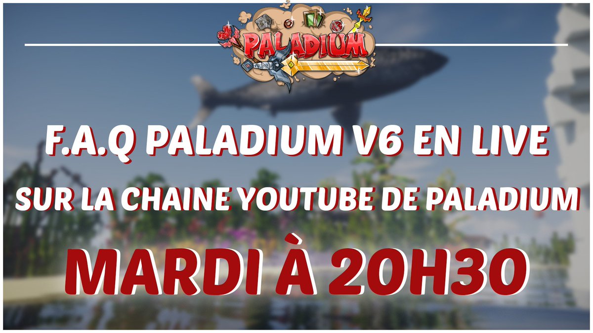 PaladiumPVP's tweet photo. Rendez-vous Mardi soir pour une F.A.Q V6 en compagnie de tous les admins ! N'oubliez pas de poser toutes vos questions sur twitter avec le #paladiumFAQ https://t.co/D9tYiZVG1f