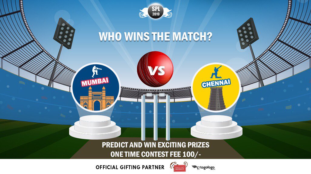 studentingera's tweet photo. Mumbai vs Chennai

Who would win? Submit your guesses and stand a chance to win prizes.

Prediction window for the match closes on 12 Mayl | 6 PM.

One-Time Contest Fee - 100/- Register today and share your answers here - https://t.co/8R7T8ONTob https://t.co/8Q6gxZtArj