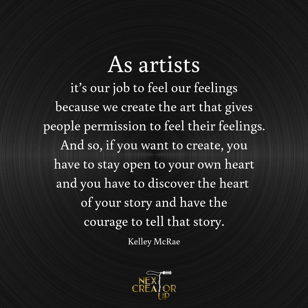 "As artists it's our job to feel our feelings because we create the art that gives people permission to feel their feelings." ~Kelley McCrae

Singer/songwriter Kelley McRae, on creativity, songwriting, and discovering the heart of your story: buff.ly/2PLjBmY