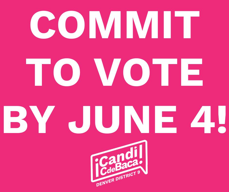CandiCdeBacaD9's tweet photo. We want to know if you are on #TeamCandi in the #DenverRunOff! Fill out the form if you live in #Denver #District9 &amp; are committing to #VOTEforCANDI by June 4! https://t.co/TiVQVr7g35 RT so your neighbors &amp; friends in D9 #commit2vote as well! #Denver #copolitics https://t.co/4Xh4KfObcs