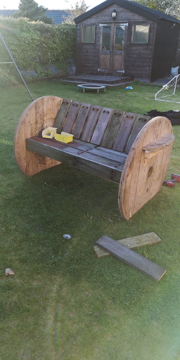 Prototype bench nearly done. Question for the salvage boys and girls. Sand and paint/stain or leave rustic? #reclamationnation