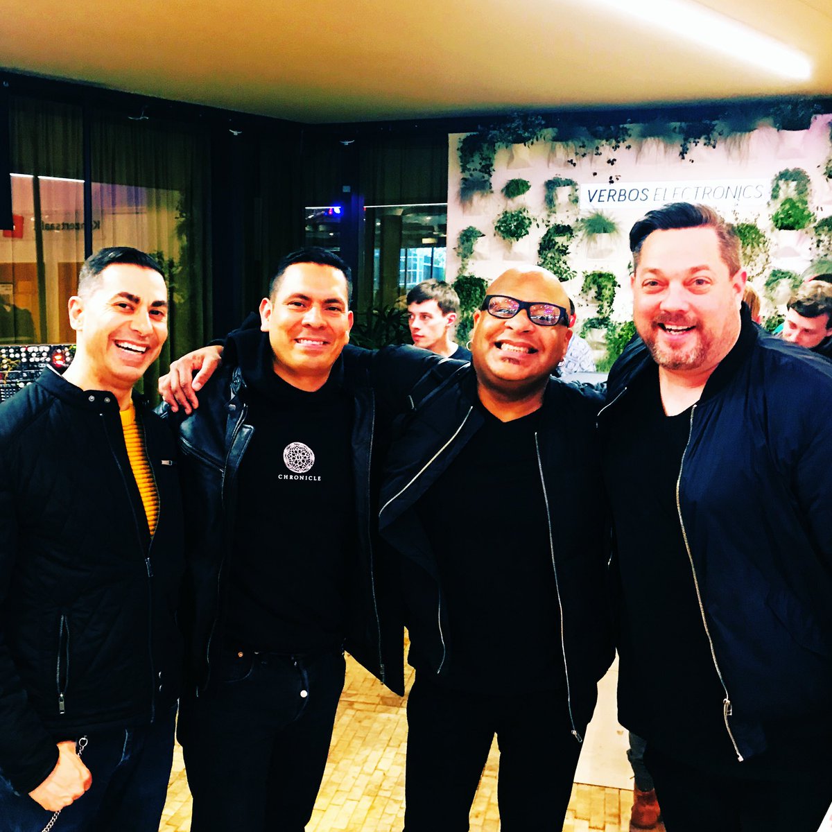 alan_oldham's tweet photo. The #superbooth rat pack! @PatrickDSP @ThemaRecordings @alan_oldham & #TimXavier! @NI_News @NI_Maschine @Akai_Pro @madeinpolyend #verboselectronics #superbooth19 #gearporn #modular https://t.co/Ou2BmiZrhG