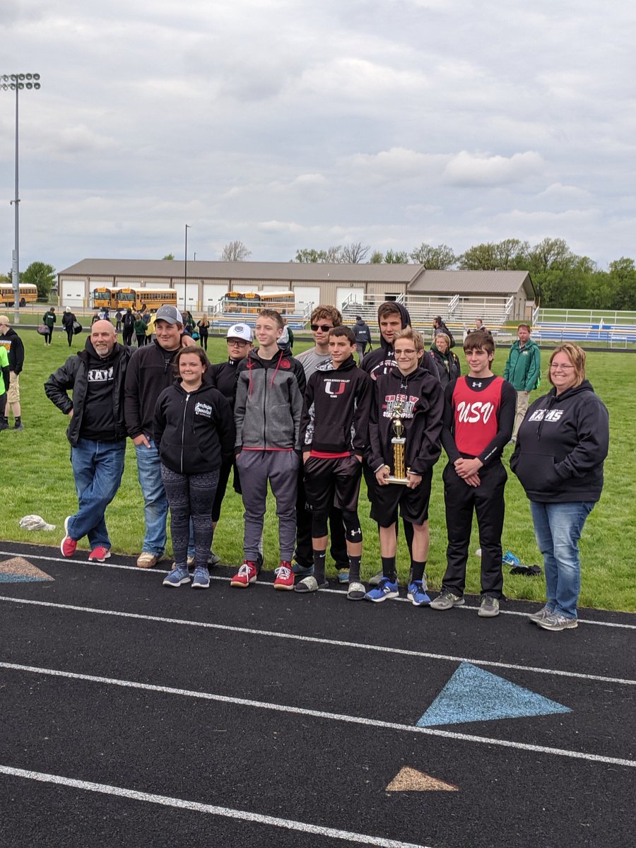 Congrats to our junior high track team as they tied for second at the NWCC meet. Great job! #GoRams