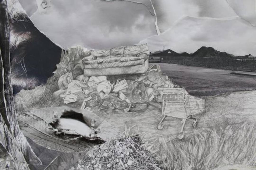 Northamptonbafa's tweet photo. 2nd Year Painting & Drawing student Alexandra Mawby's collaged drawings place her children within imagined landscapes, encompassing themes of memory, the everyday and motherhood.
#art #fineart #drawing #mixedmedia #collagedrawing #landscapeart #northampton https://t.co/ovAe6Ri57J