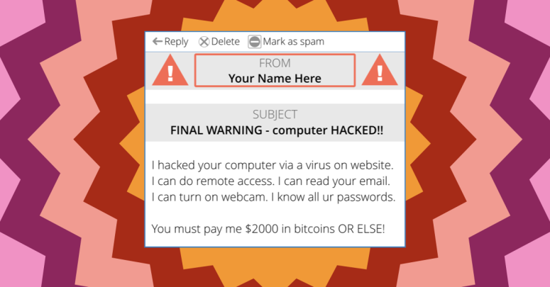 cct247's tweet photo. Sextortion mail from yourself? It doesn’t mean you’ve been hacked… Good video to show your friends and family. #IT #protection #cybersecurity #InternetCulture https://t.co/WdFreKj2C9 https://t.co/88dsRx7IbW