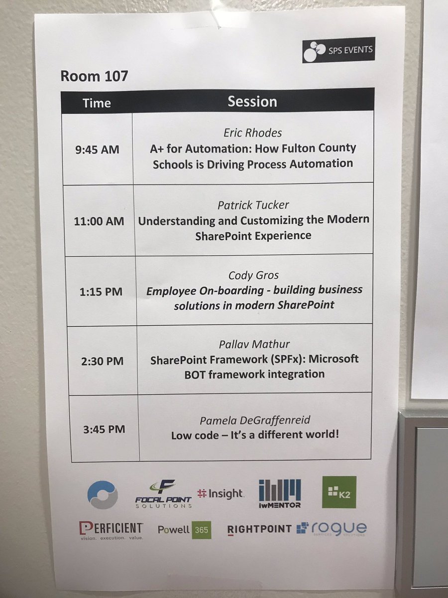 BamaEric's tweet image. Had a great time presenting my session this morning at @SPS_Atl. Thanks to everyone who attended. #spsatl #Nintex