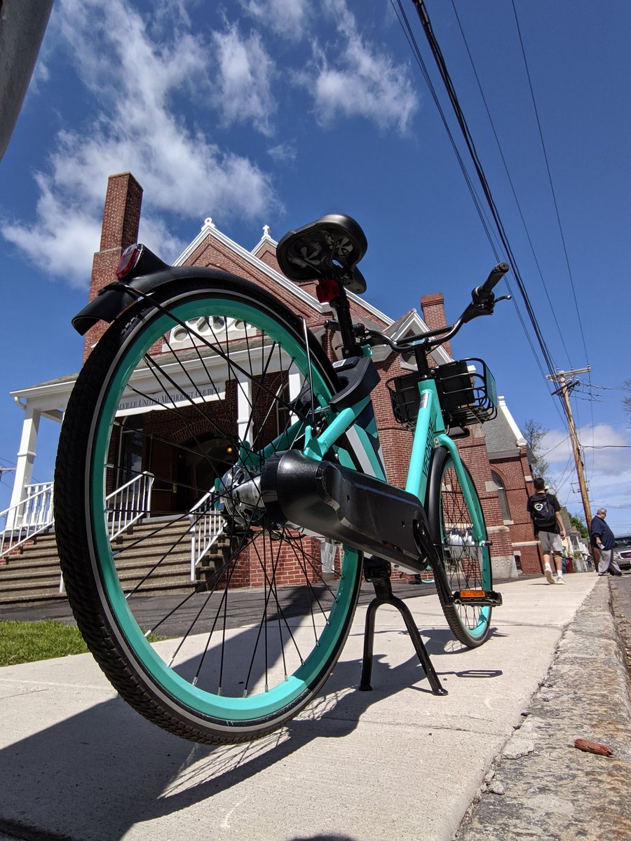 tdurkee's tweet photo. Taking advantage of the @VeoRideMobility bikes to see the Doors Open Lowell sites. #lowell #doorsopenlowell #bike #rideshare https://t.co/UBvBBMpfFY
