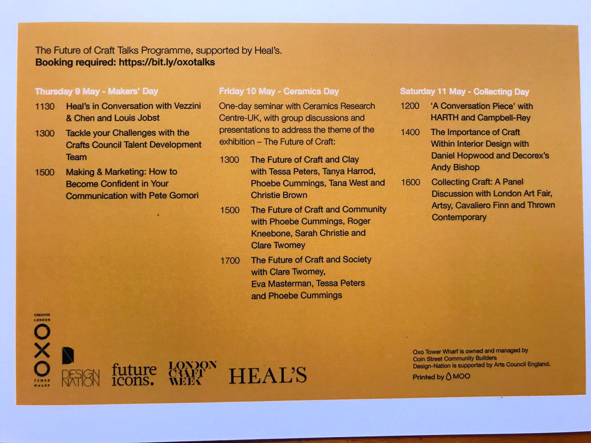 pipetdesign's tweet photo. Fantastic line up of talks this wkend for @Londoncraftweek including an interesting conversation on the value and importance of craft in interior design from @Danielhopwood @Decorex_Intl @Zulufish #elicyon and crafts maker @KSFurniture (Thanks to @loupac #thefutureofcraft) https://t.co/nl7eo6jtw1