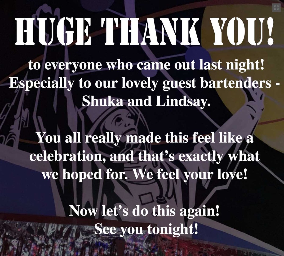PropagandaSTL's tweet photo. Last night was a BLAST! Can't wait to see more of you tonight! Oh and don't forget we'll be streaming the BLUES GAME on the PROJECTOR SCREEN, and handing out FREE SHOTS every time they score. Plus we have the famous Fiona Fordyce guest bartending. So be here! #goblues #letsparty https://t.co/7jzEA3pXSf