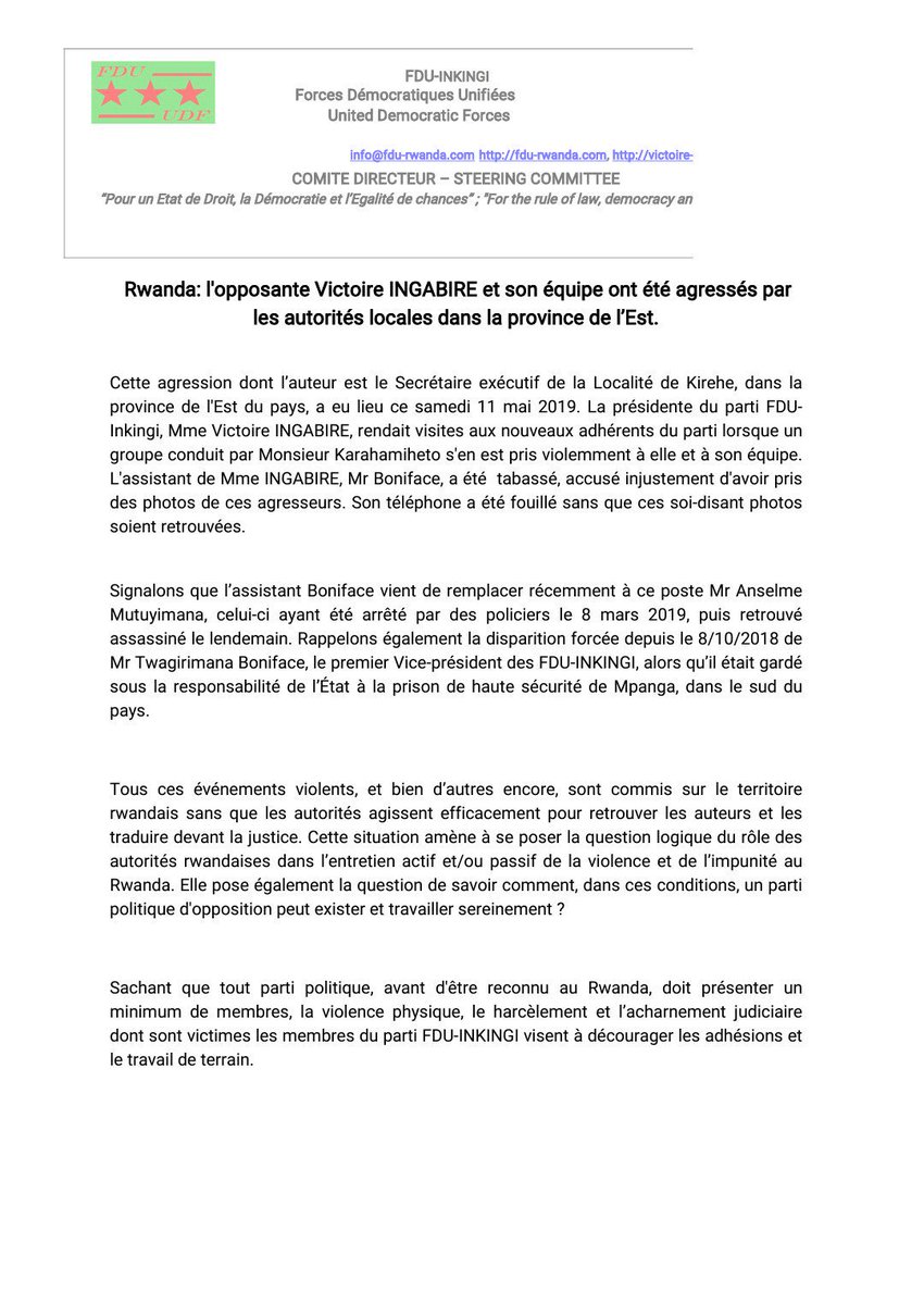 Rwalinda Pierre Celestin En Twitter Rwanda Abategetsi B Inkotanyi Bakomeje Ubugome Bwo Kubangamira Uburenganzira Bwa Buri Wese Bwo Kwisanzura Mu Gihugu No Gukora Politiki Mu Mashyaka Menshi Ibyo Byerekana Intege Nke Mu Bitekerezo Bya