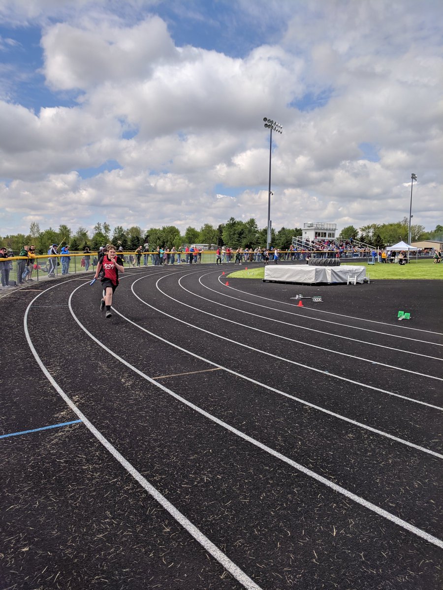 Abe Decker and Mason Howard compete it the 4x2 relay.
