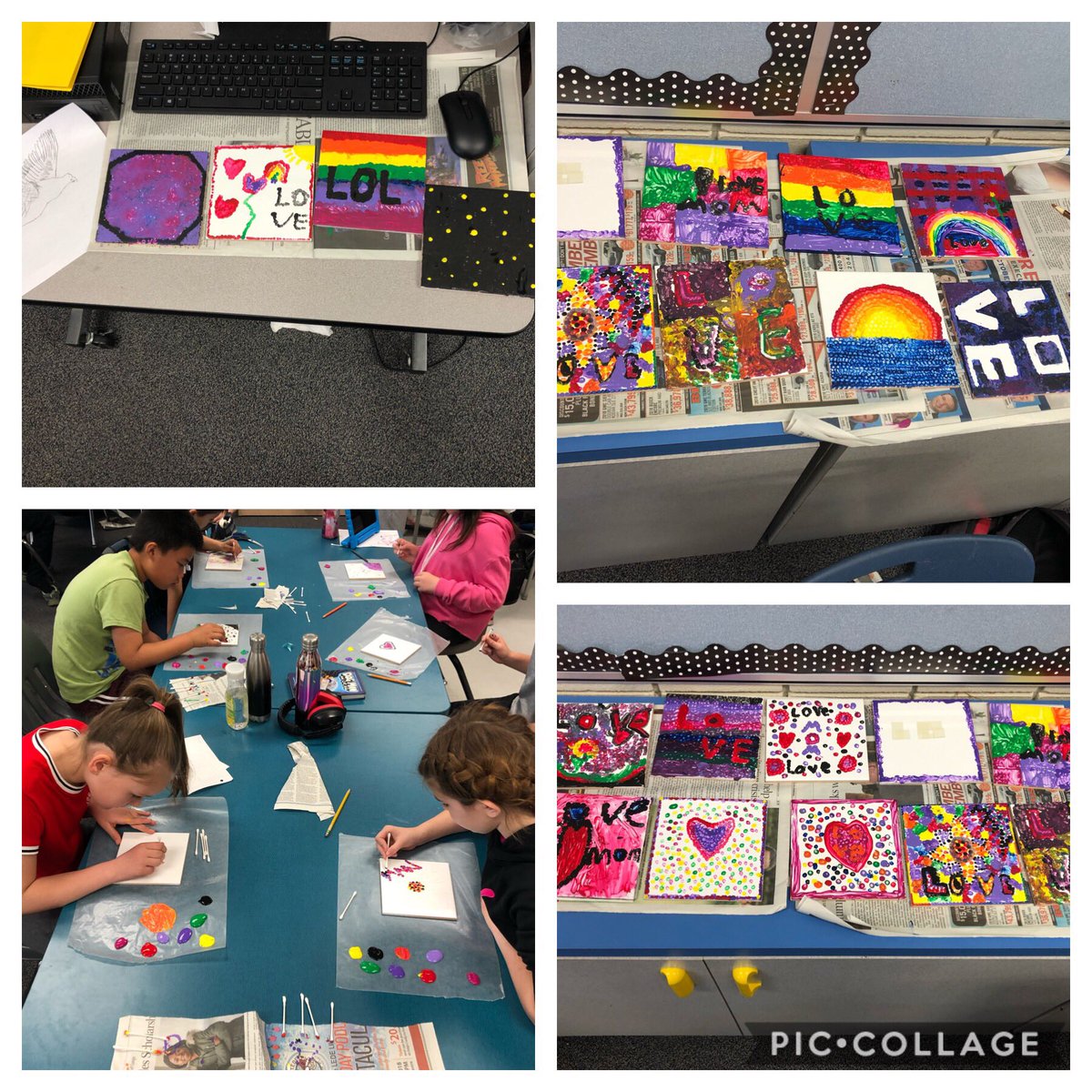 MrCoubrough's tweet photo. All of the grade 4’s @WhyteRidgeSCH were very proud of their colourful tile art! Some chose to create Pointalism art, others added their own creative touch! Thanks Mrs. Meyler for sharing the idea with the grade 4 team! #givechoice https://t.co/XI17aGIjNX