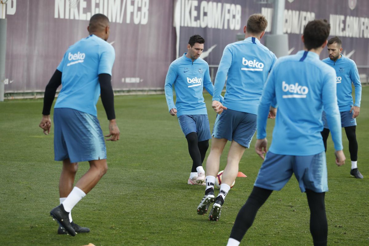 Messi, durante el último entrenamiento.